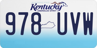 KY license plate 978UVW