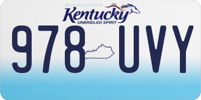 KY license plate 978UVY
