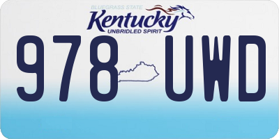 KY license plate 978UWD