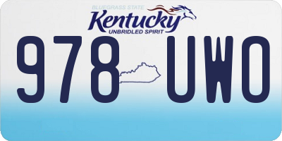 KY license plate 978UWO