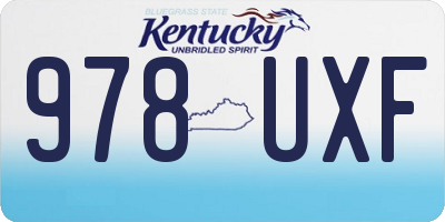 KY license plate 978UXF