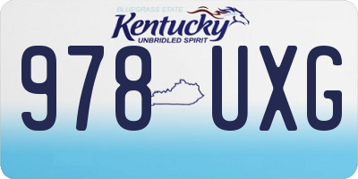 KY license plate 978UXG