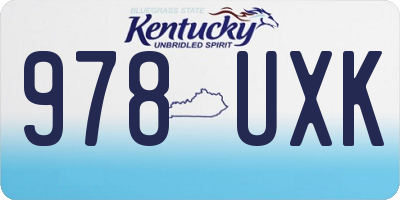 KY license plate 978UXK