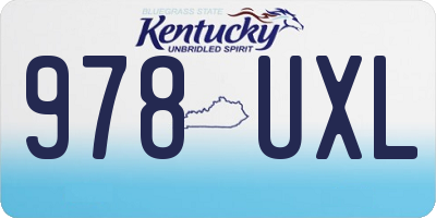 KY license plate 978UXL