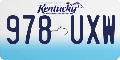 KY license plate 978UXW