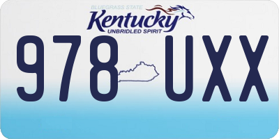 KY license plate 978UXX