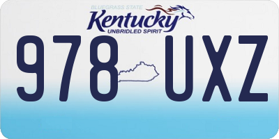 KY license plate 978UXZ