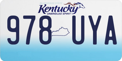 KY license plate 978UYA