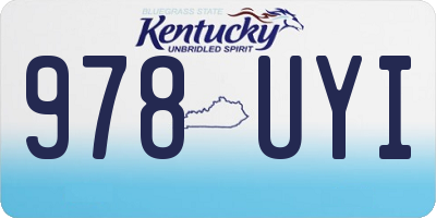 KY license plate 978UYI