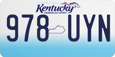 KY license plate 978UYN