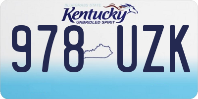 KY license plate 978UZK