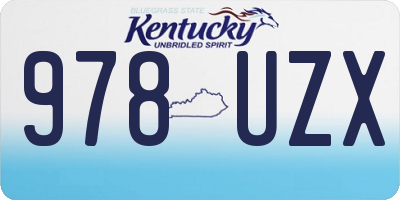 KY license plate 978UZX