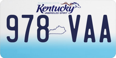 KY license plate 978VAA