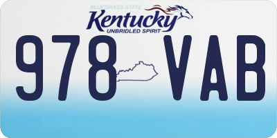 KY license plate 978VAB
