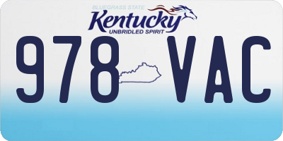KY license plate 978VAC