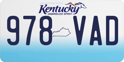 KY license plate 978VAD
