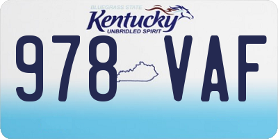 KY license plate 978VAF