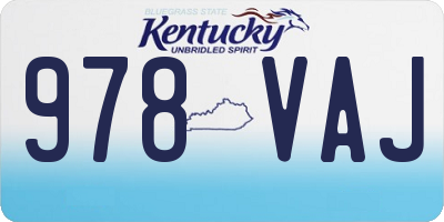 KY license plate 978VAJ