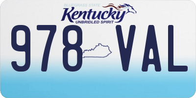 KY license plate 978VAL