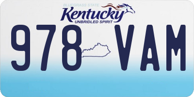 KY license plate 978VAM