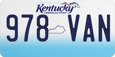 KY license plate 978VAN