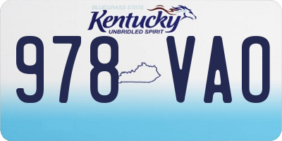 KY license plate 978VAO