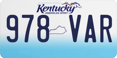 KY license plate 978VAR