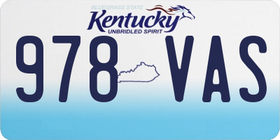 KY license plate 978VAS
