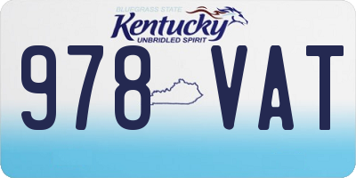 KY license plate 978VAT