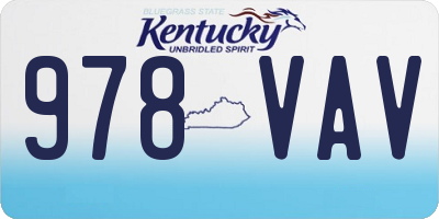 KY license plate 978VAV