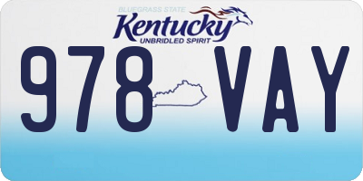 KY license plate 978VAY