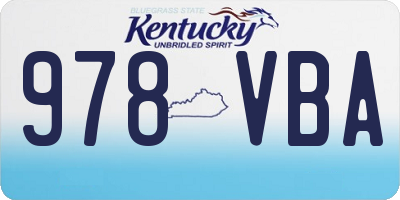 KY license plate 978VBA