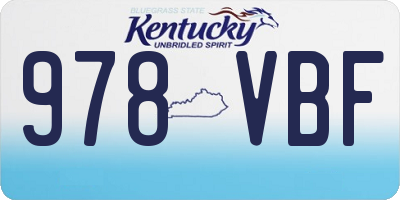 KY license plate 978VBF