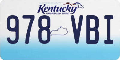 KY license plate 978VBI