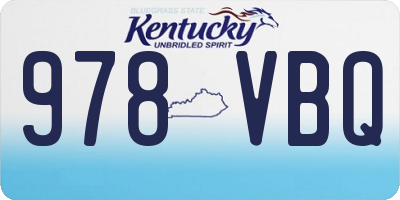 KY license plate 978VBQ