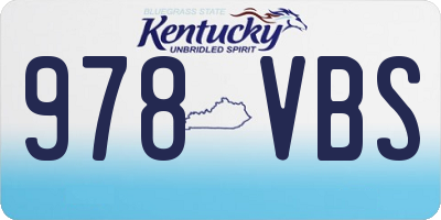 KY license plate 978VBS