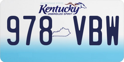 KY license plate 978VBW