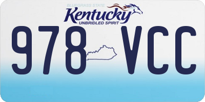 KY license plate 978VCC