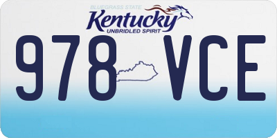 KY license plate 978VCE