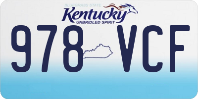 KY license plate 978VCF