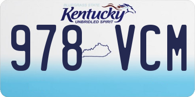 KY license plate 978VCM