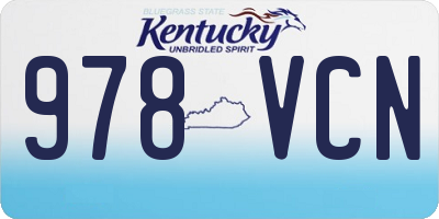 KY license plate 978VCN