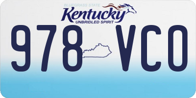 KY license plate 978VCO
