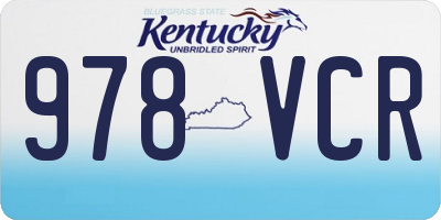 KY license plate 978VCR