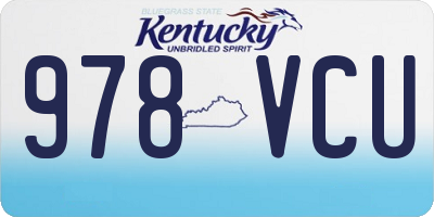 KY license plate 978VCU
