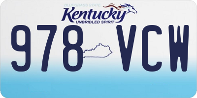 KY license plate 978VCW