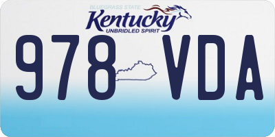 KY license plate 978VDA
