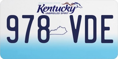 KY license plate 978VDE