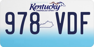 KY license plate 978VDF