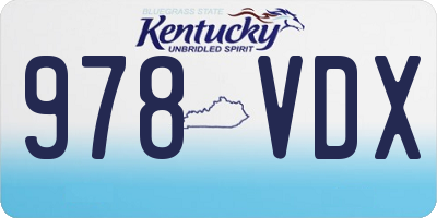 KY license plate 978VDX
